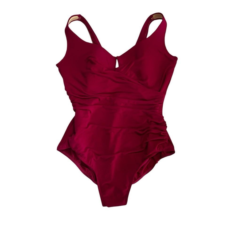 Miraclesuit Solid Gandolf One Piece Swimsuit Red … - image 3